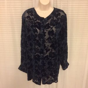 Navy velvet cardigan